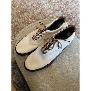 Polo Ralph Lauren Men’s Boat Shoe Sneakers Size 16 White Brown Leather